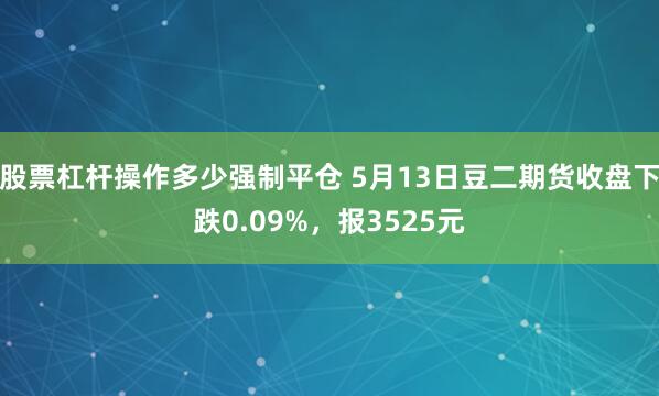 股票杠杆操作多少强制平仓 5月13日豆二期货收盘下跌0.09%，报3525元