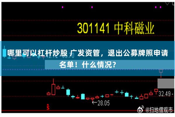 哪里可以杠杆炒股 广发资管，退出公募牌照申请名单！什么情况？