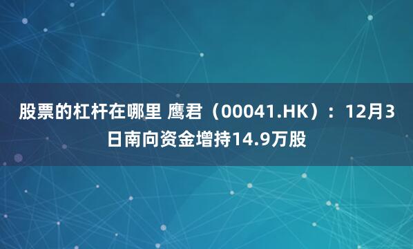 股票的杠杆在哪里 鹰君（00041.HK）：12月3日南向资金增持14.9万股